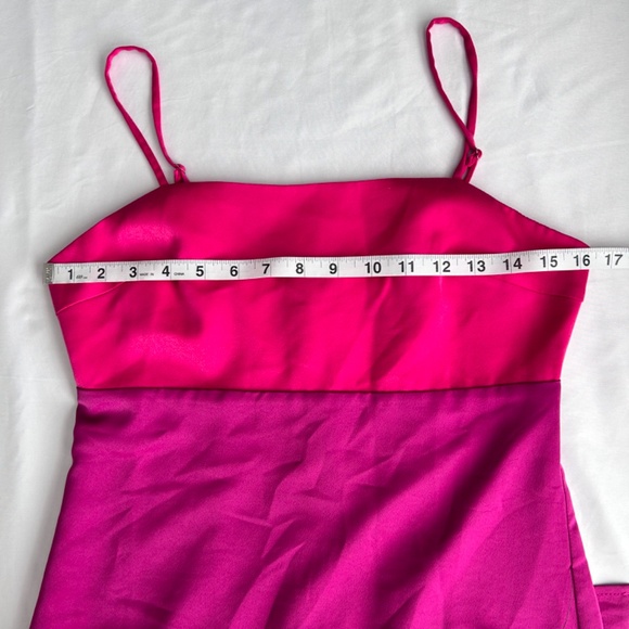 NWT Lulus Feeling Sensational Hot Pink and Magenta Color Block Midi Dress sz S - Picture 10 of 13